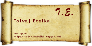 Tolvaj Etelka névjegykártya